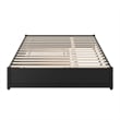 Barcelona Queen Solid Wood Panel Platform Bed with Twin XL Trundle in Black