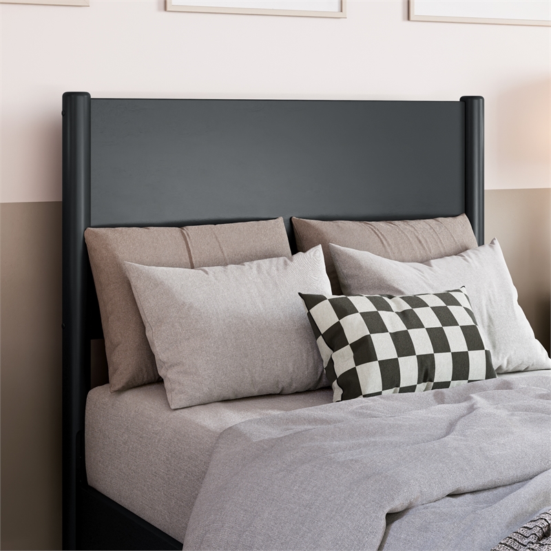 Pasadena Twin XL Solid Wood Low Profile Platform Bed in Black