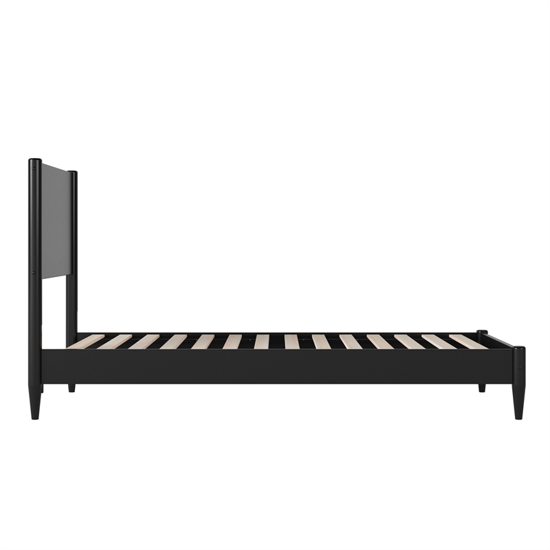 Pasadena Twin XL Solid Wood Low Profile Platform Bed in Black