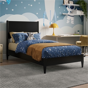 Pasadena Twin Solid Wood Low Profile Platform Bed in Black
