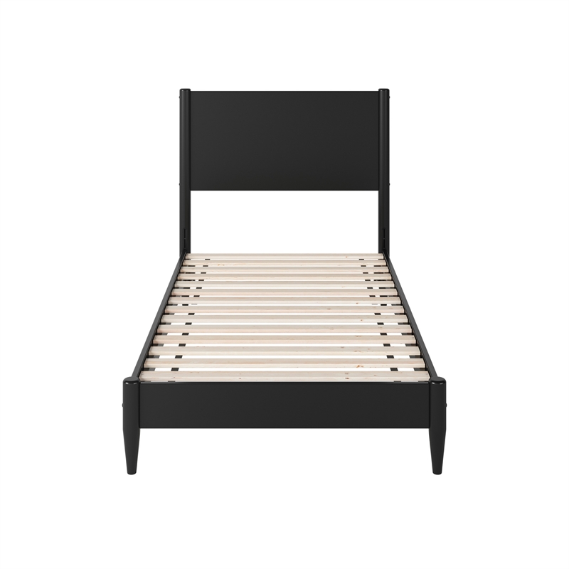 Pasadena Twin Solid Wood Low Profile Platform Bed in Black
