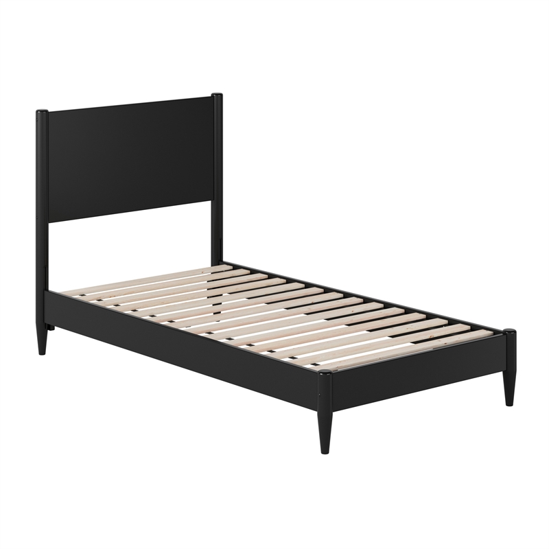 Pasadena Twin Solid Wood Low Profile Platform Bed in Black