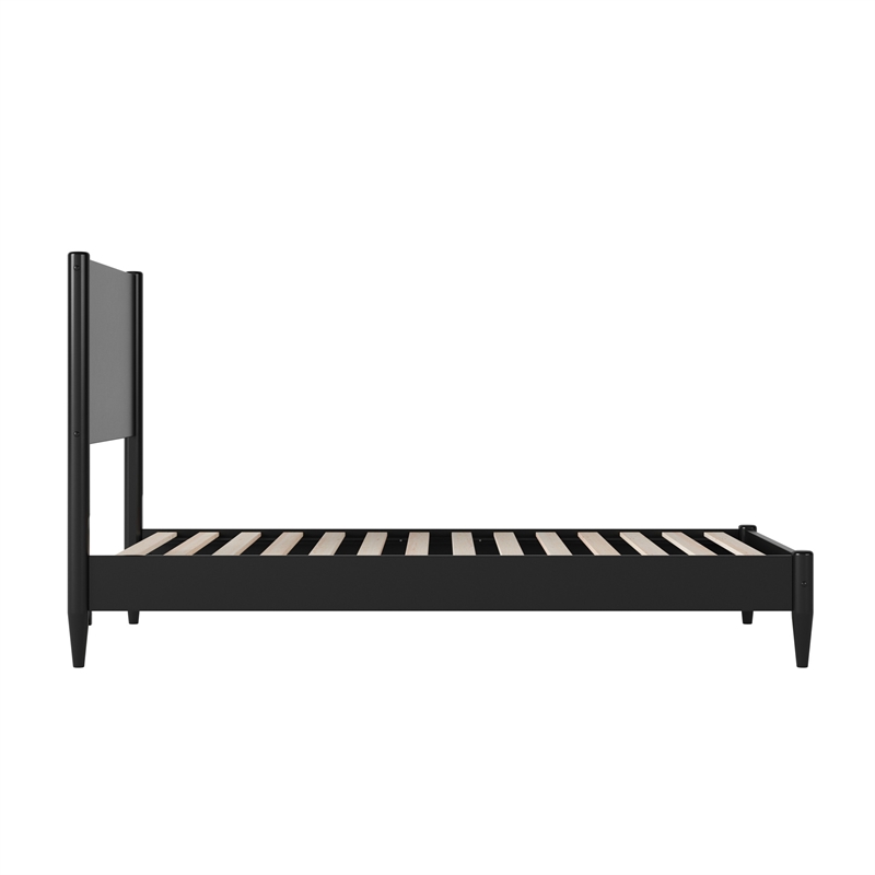 Pasadena Twin Solid Wood Low Profile Platform Bed in Black