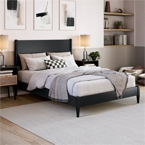 Pasadena Full Solid Wood Low Profile Platform Bed in Black