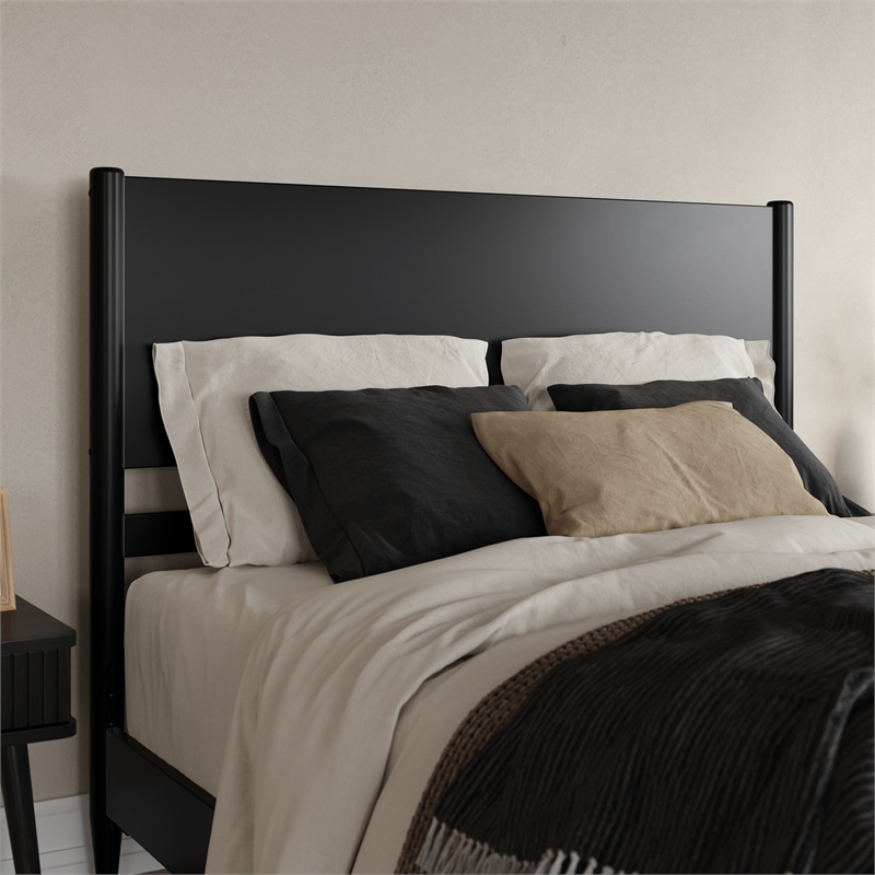 Pasadena Queen Solid Wood Low Profile Platform Bed in Black