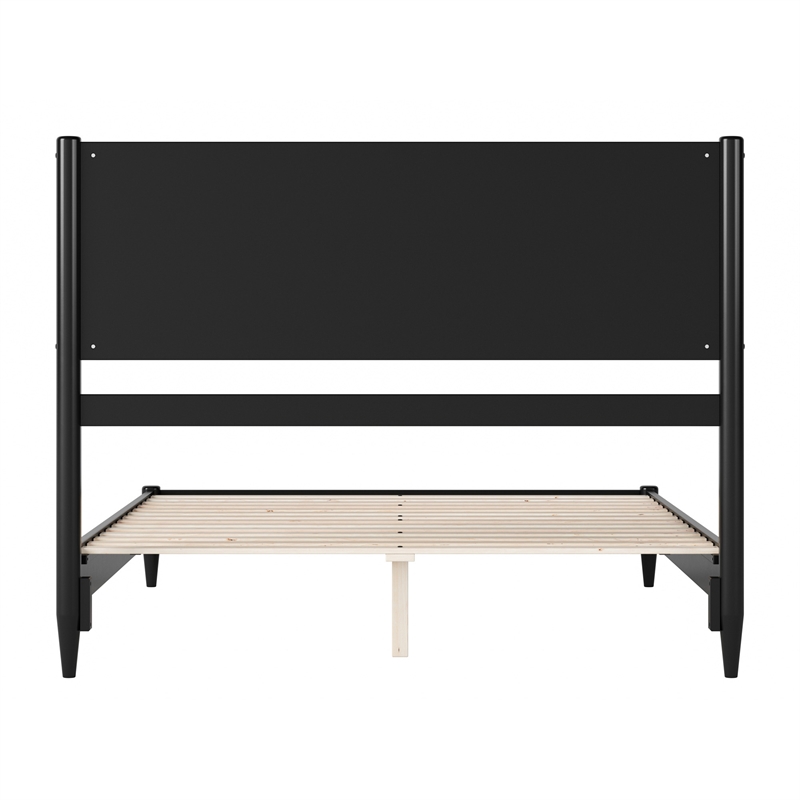 Pasadena Queen Solid Wood Low Profile Platform Bed in Black