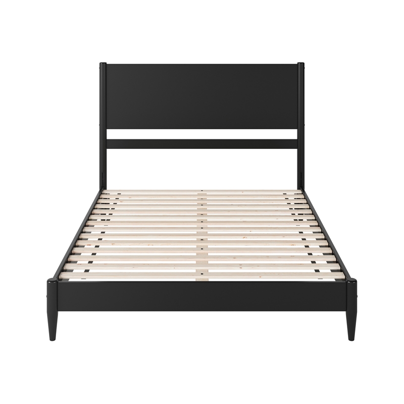 Pasadena Queen Solid Wood Low Profile Platform Bed in Black