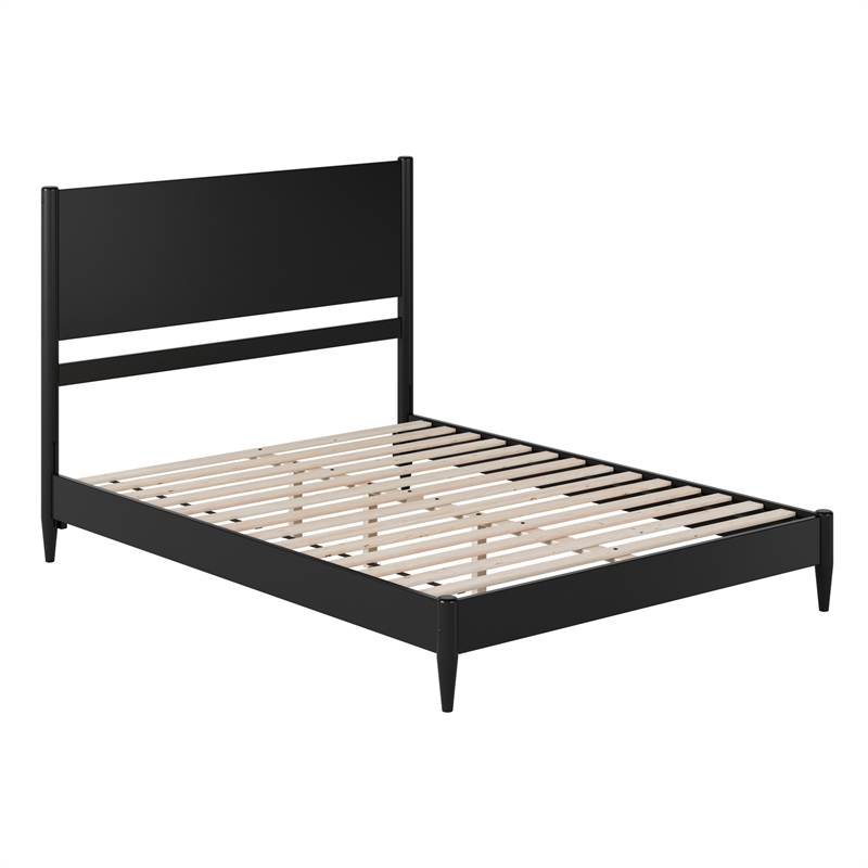 Pasadena Queen Solid Wood Low Profile Platform Bed in Black