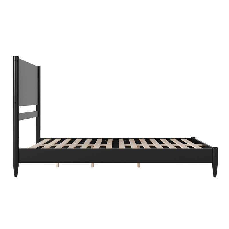 Pasadena Queen Solid Wood Low Profile Platform Bed in Black