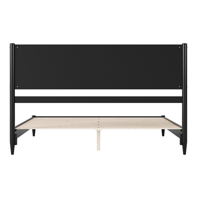 Pasadena King Solid Wood Low Profile Platform Bed in Black