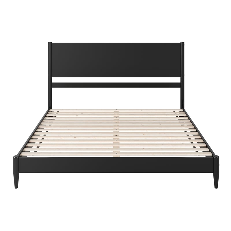 Pasadena King Solid Wood Low Profile Platform Bed in Black