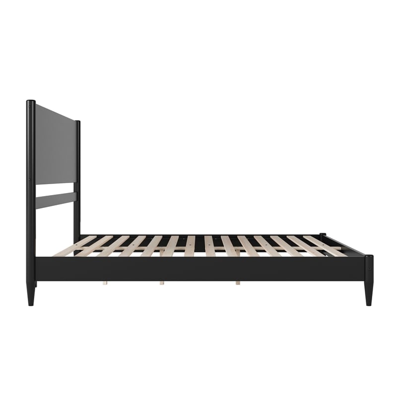 Pasadena King Solid Wood Low Profile Platform Bed in Black