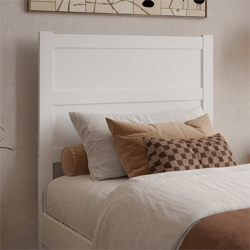 Aveline Twin XL Platform Bed with Matching Footboard & Drawers in White