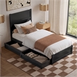 Aveline Twin XL Platform Bed with Matching Footboard & Drawers in Black
