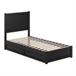 Aveline Twin XL Platform Bed with Matching Footboard & Drawers in Black