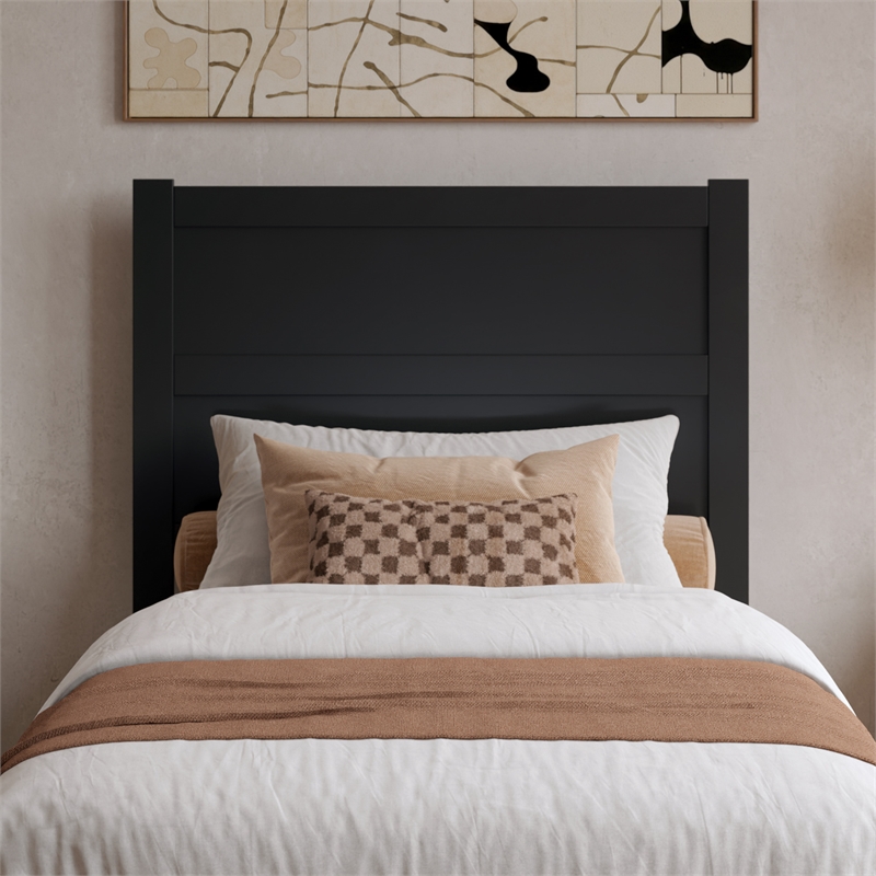 Aveline Twin XL Platform Bed with Matching Footboard & Drawers in Black