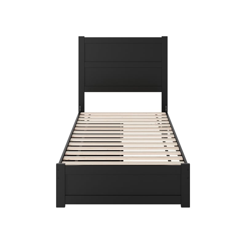 Aveline Twin Platform Bed with Matching Footboard & Drawers in Black
