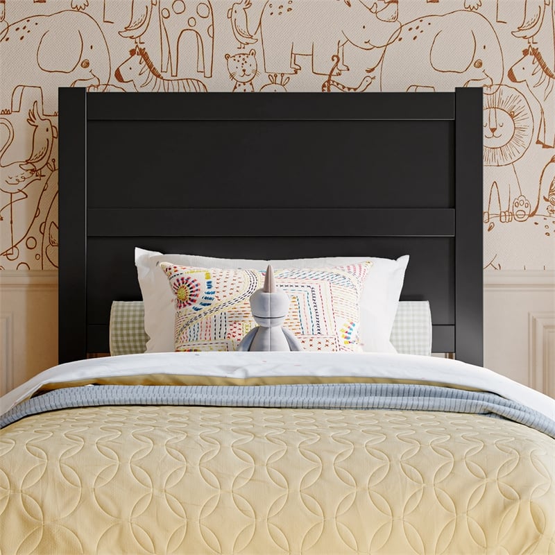 Aveline Twin Platform Bed with Matching Footboard & Drawers in Black