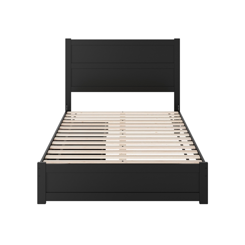Aveline Full Platform Bed with Matching Footboard & Drawers in Black