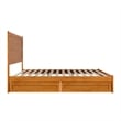 Aveline King Platform Bed with Matching Footboard & Drawers in Light Toffee