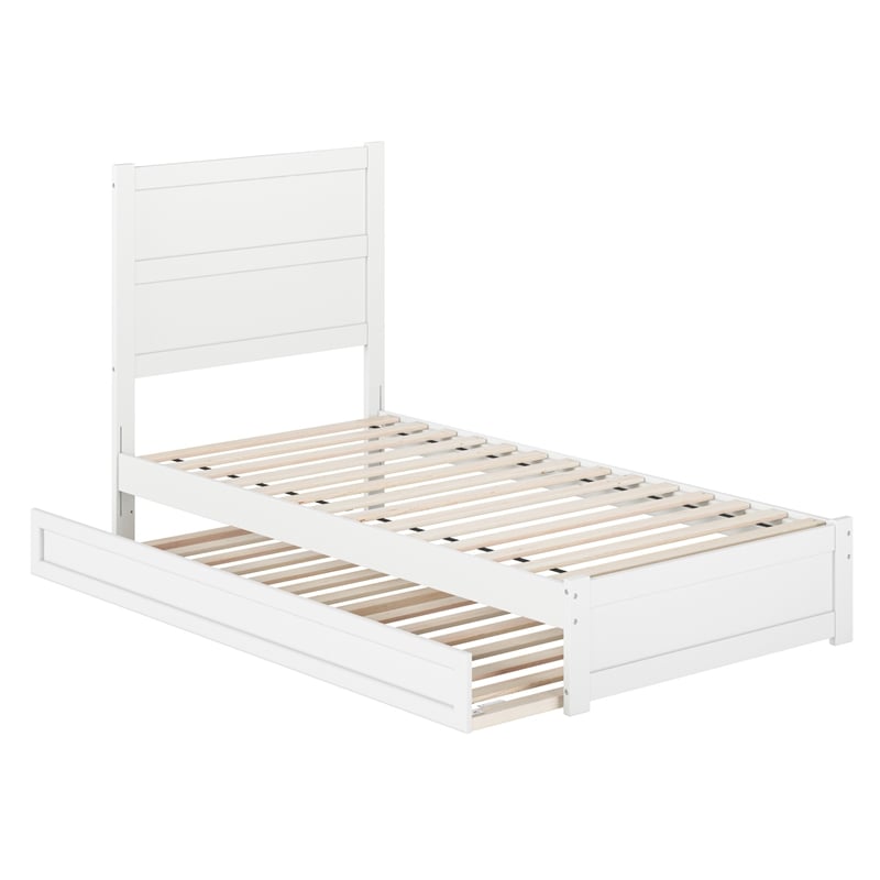 Aveline Twin XL Platform Bed with Matching Footboard & Twin XL Trundle in White