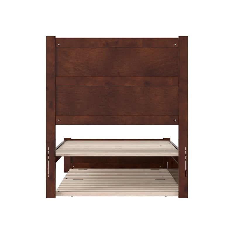 Aveline Twin XL Platform Bed with Matching Footboard & Twin XL Trundle in Walnut