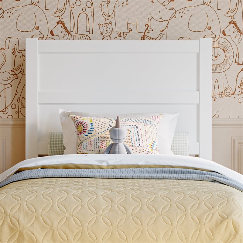 Aveline Twin Platform Bed with Matching Footboard & Twin Trundle in White