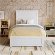 Aveline Twin Platform Bed with Matching Footboard & Twin Trundle in White