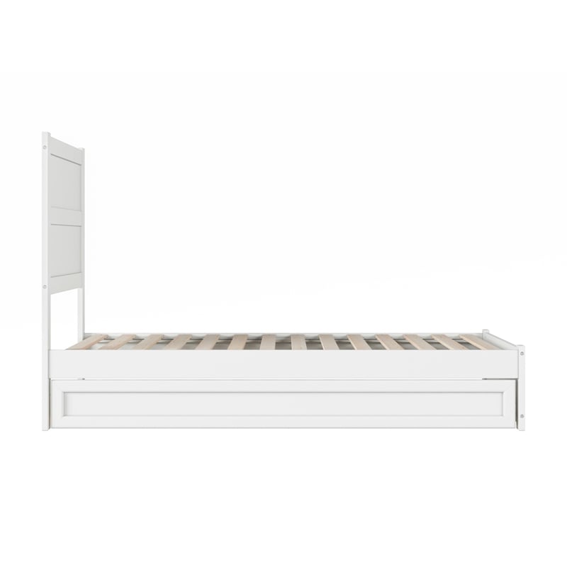 Aveline Twin Platform Bed with Matching Footboard & Twin Trundle in White