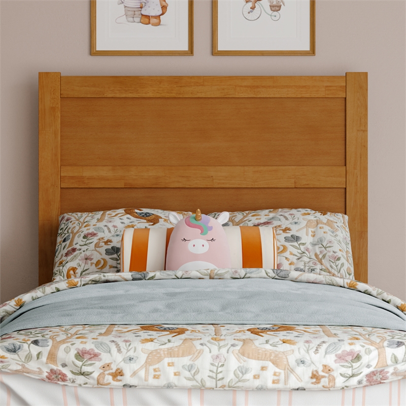 Aveline Twin Platform Bed with Matching Footboard & Twin Trundle in Light Toffee