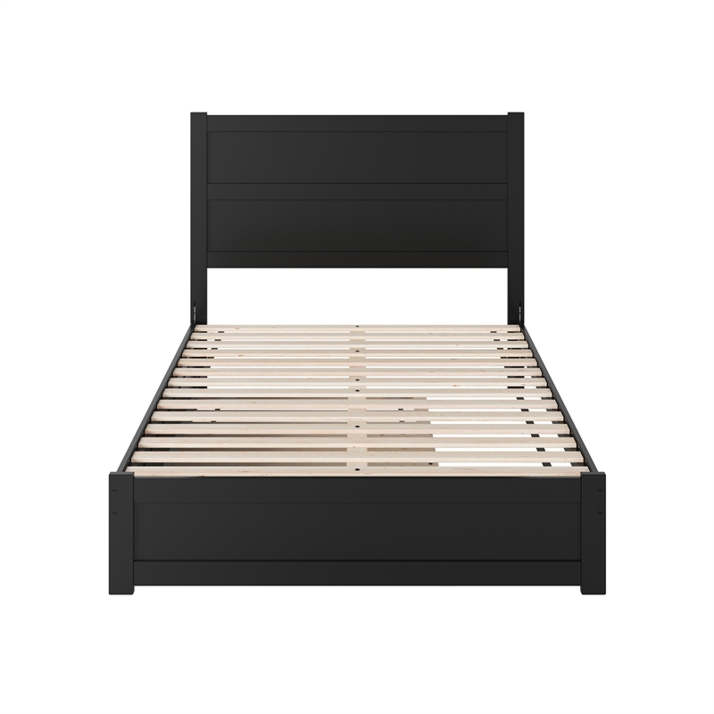 Aveline Full Platform Bed with Matching Footboard & Twin Trundle in Walnut