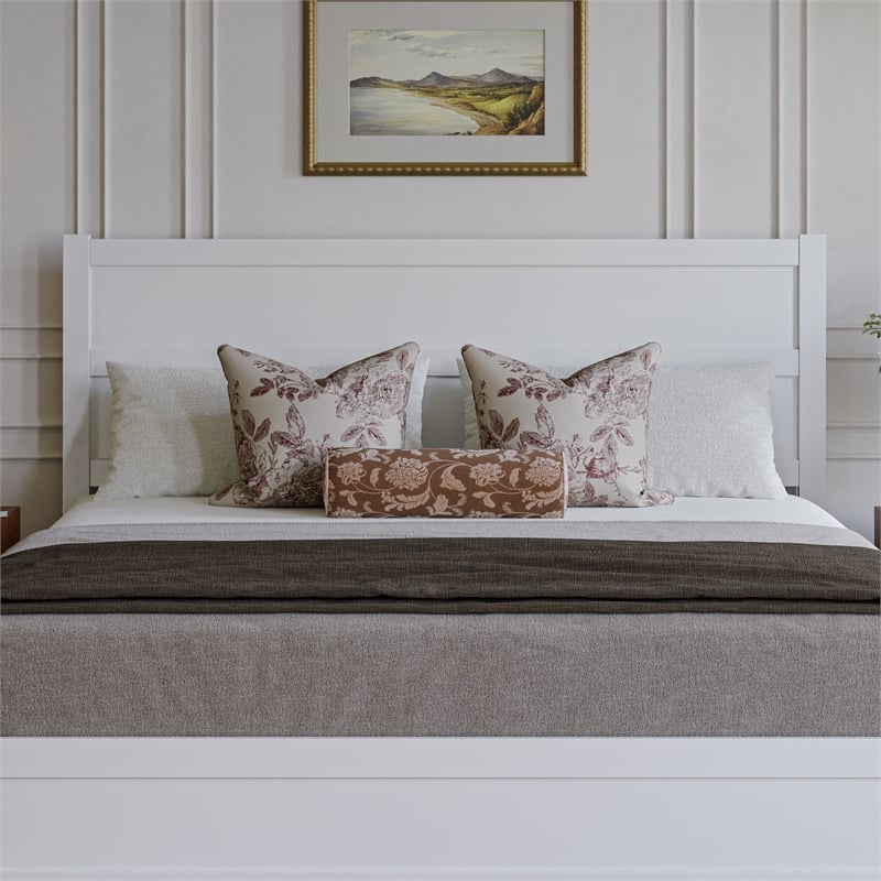 Aveline King Platform Bed with Matching Footboard & Twin XL Trundle in White