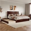 Aveline King Platform Bed with Matching Footboard & Twin XL Trundle in Walnut