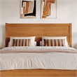 Aveline King Wood Platform Bed wMatching Footboard & TXL Trundle in Light Toffee