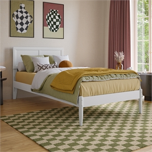 Ellarie Twin XL Solid Wood Platform Bed in White