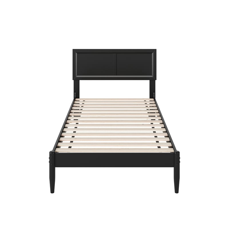 Ellarie Twin XL Wood Platform Bed in Black