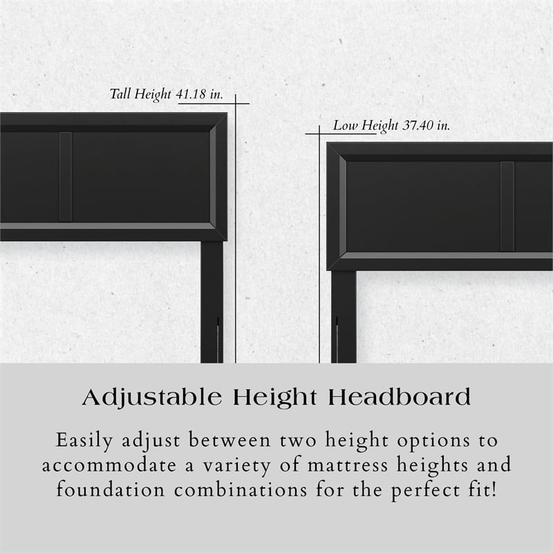 Ellarie Twin XL Wood Platform Bed in Black