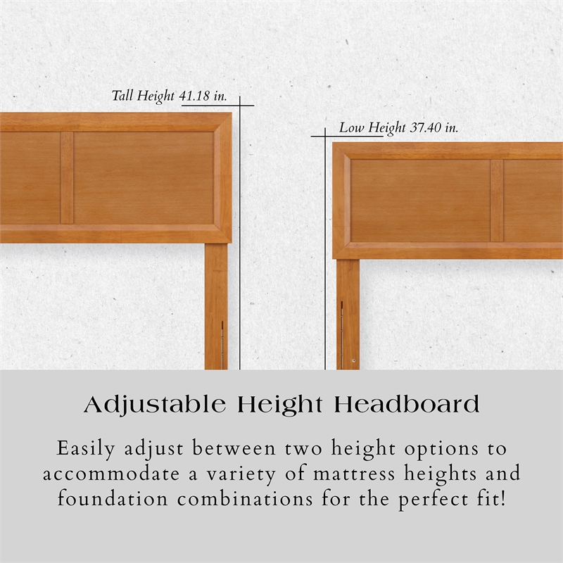 Ellarie Twin XL Wood Platform Bed in Light Toffee