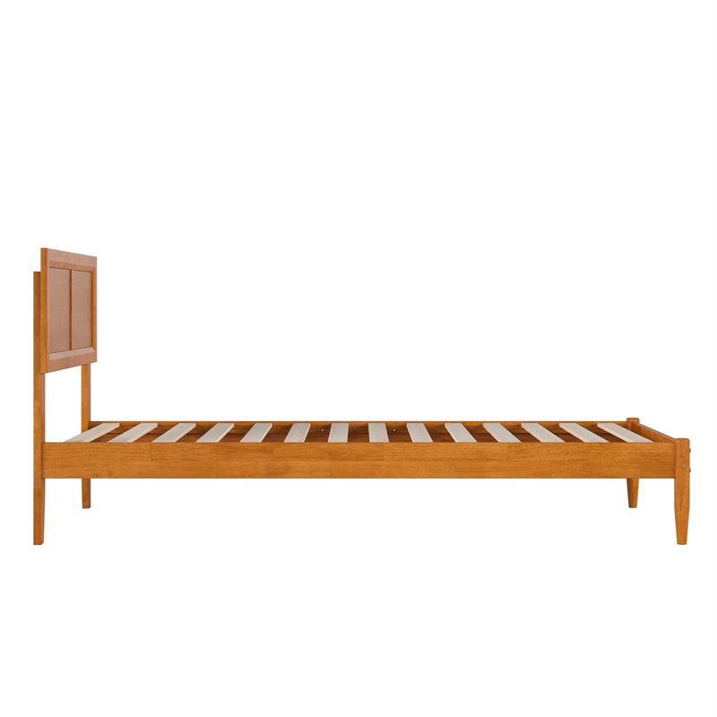 Ellarie Twin XL Wood Platform Bed in Light Toffee