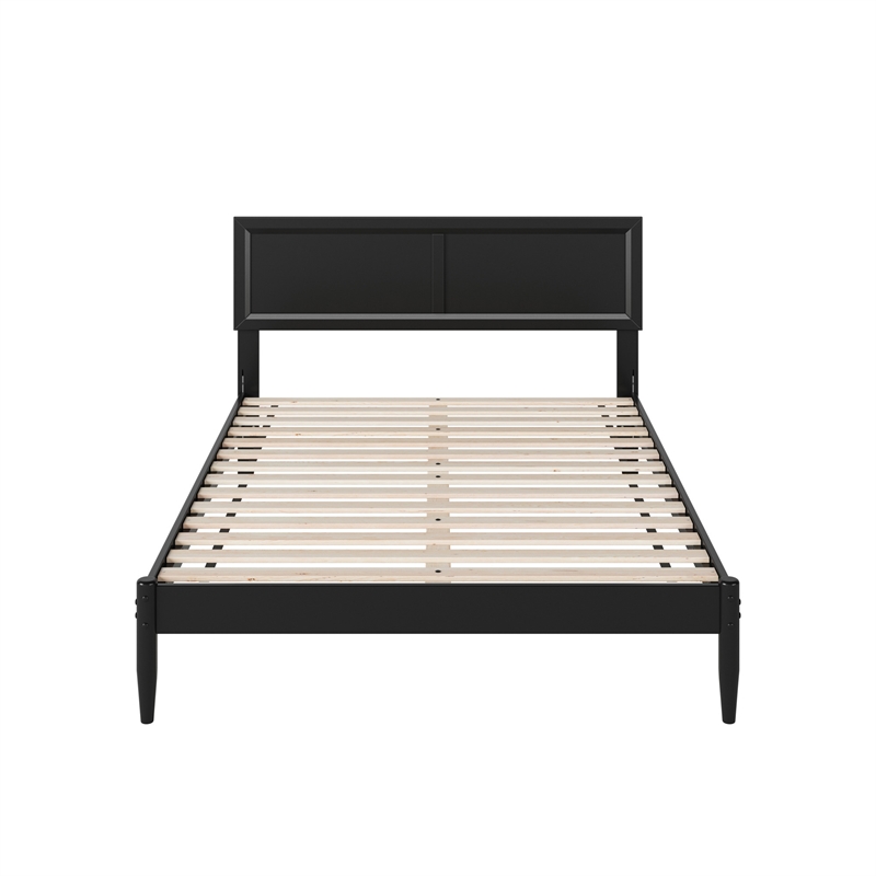 Ellarie Full Solid Wood Platform Bed in Black