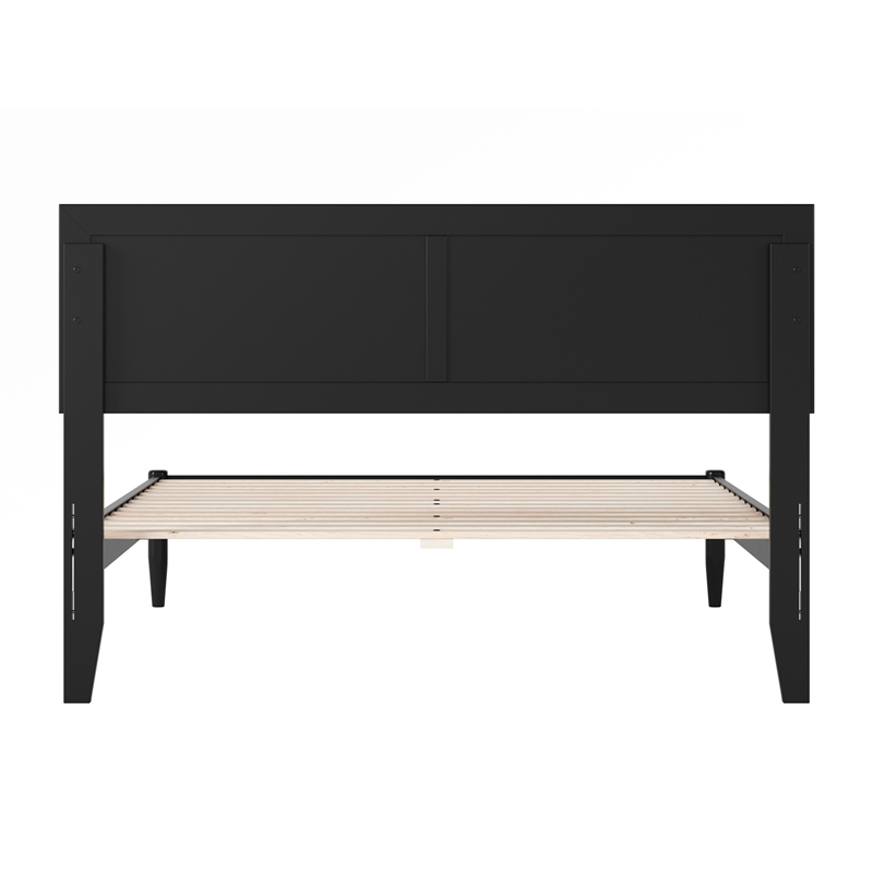 Ellarie Full Solid Wood Platform Bed in Black
