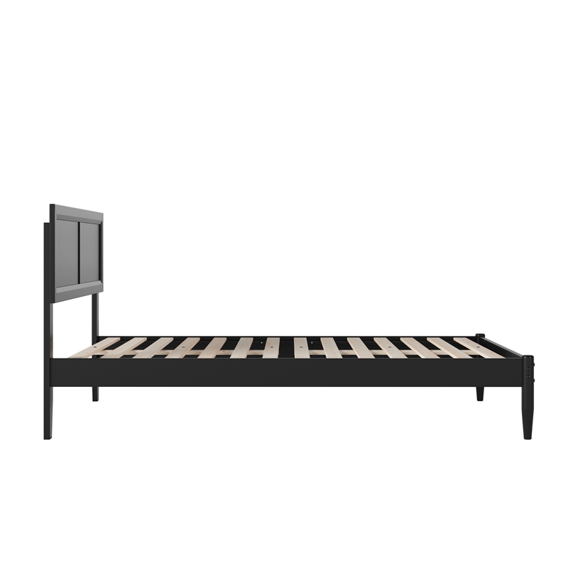 Ellarie Full Solid Wood Platform Bed in Black