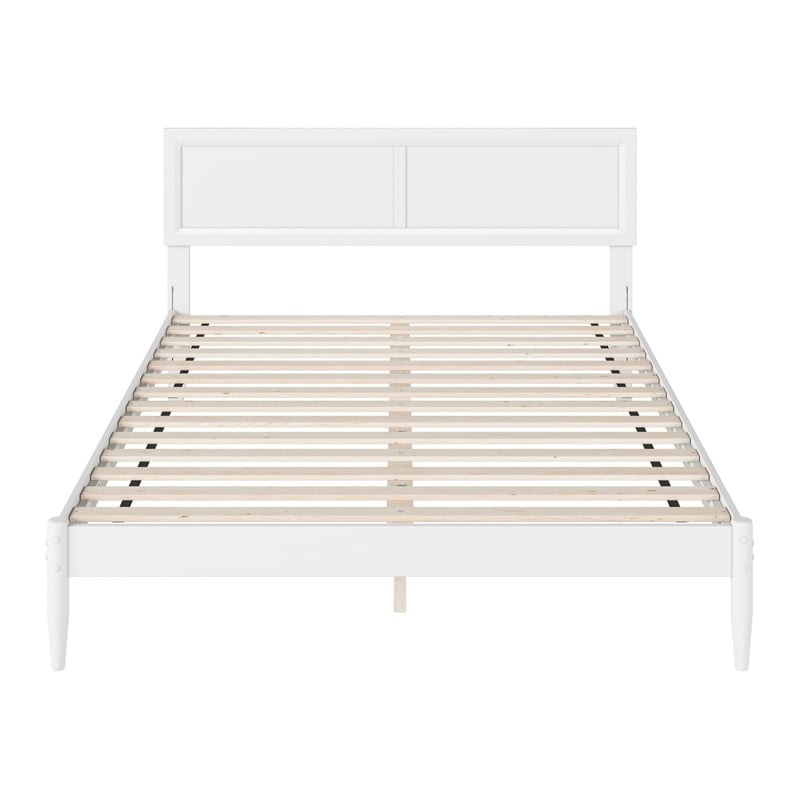 Ellarie Queen Solid Wood Platform Bed in White