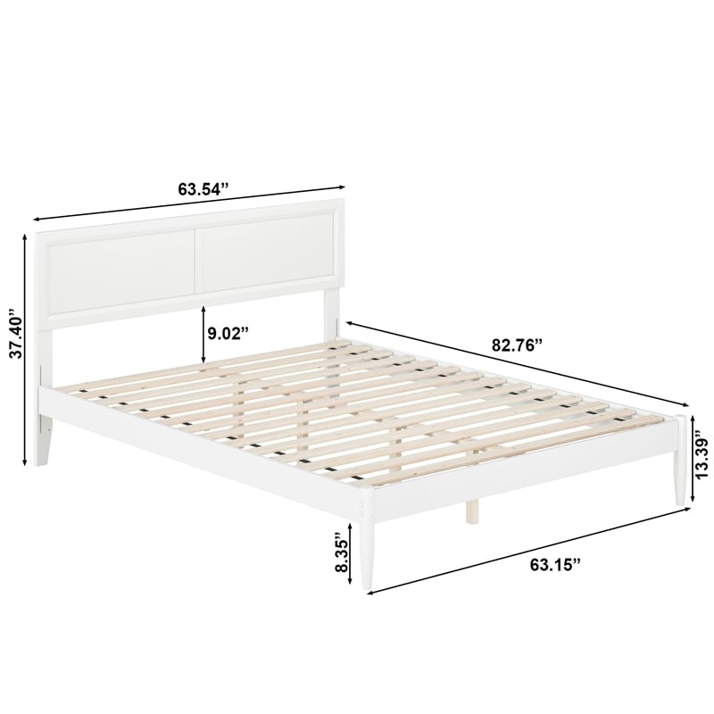 Ellarie Queen Solid Wood Platform Bed in White
