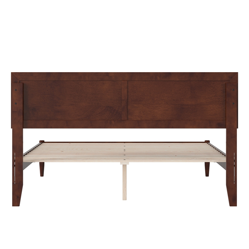 Ellarie Queen Solid Wood Platform Bed in Walnut