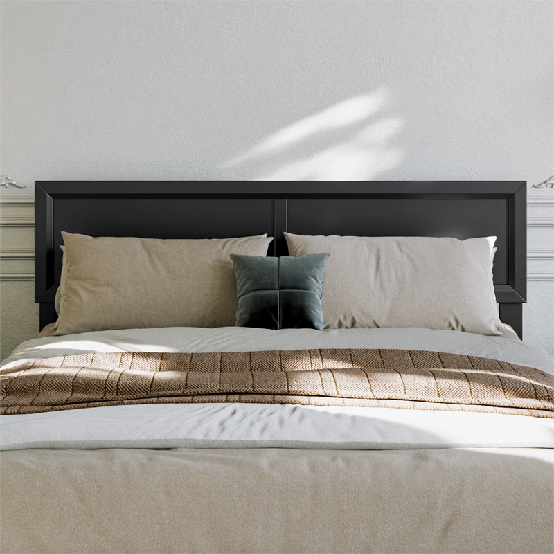 Ellarie Queen Solid Wood Platform Bed in Black