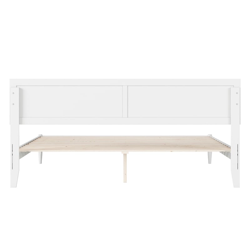 Ellarie King Solid Wood Platform Bed in White