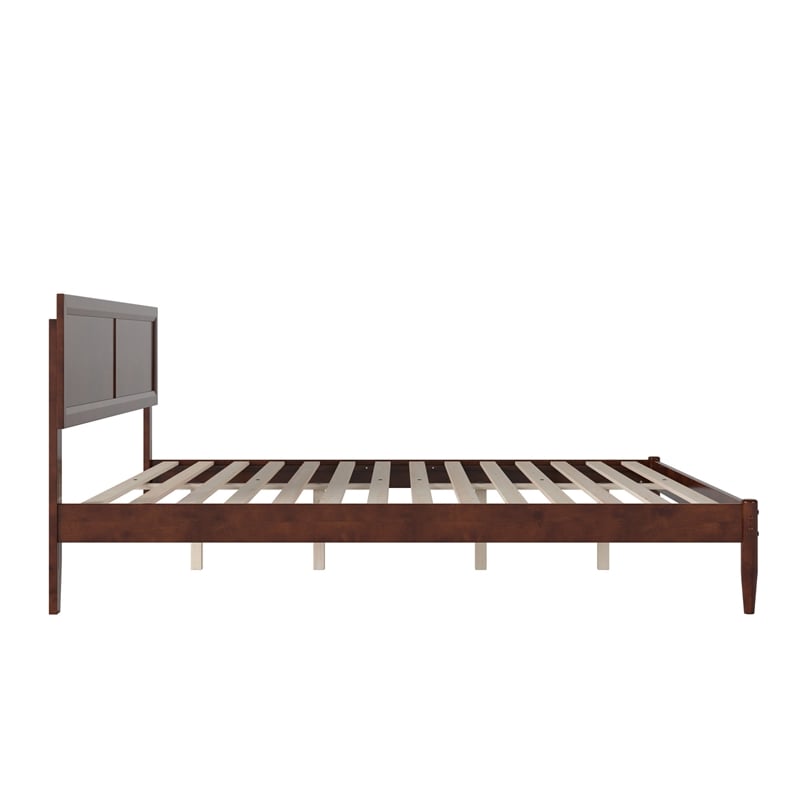 Ellarie King Wood Platform Bed in Walnut