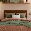 Norla Twin XL Wood Platform Bed with Footboard and Drawers in Walnut