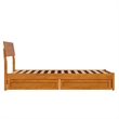 Norla Twin XL Wood Platform Bed with Footboard and Drawers in Light Toffee